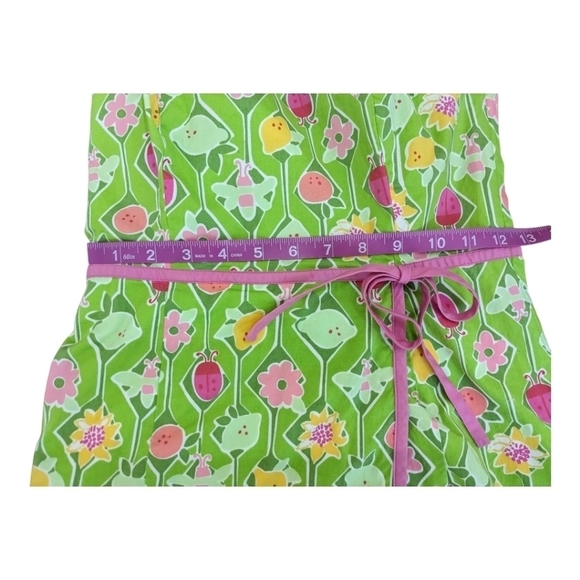 Lilly Pulitzer strapless wrap floral pink green dress size 0 - Picture 9 of 9